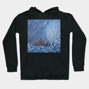 Fantasy Landscape in Blue Hoodie